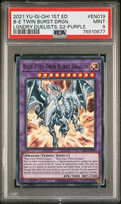 2021 Yu-Gi-Oh! Legendary Duelists: Season 2 En019 B-E Twin Burst Dragon Lgndry.Duelists: S2-Purple - PSA 9