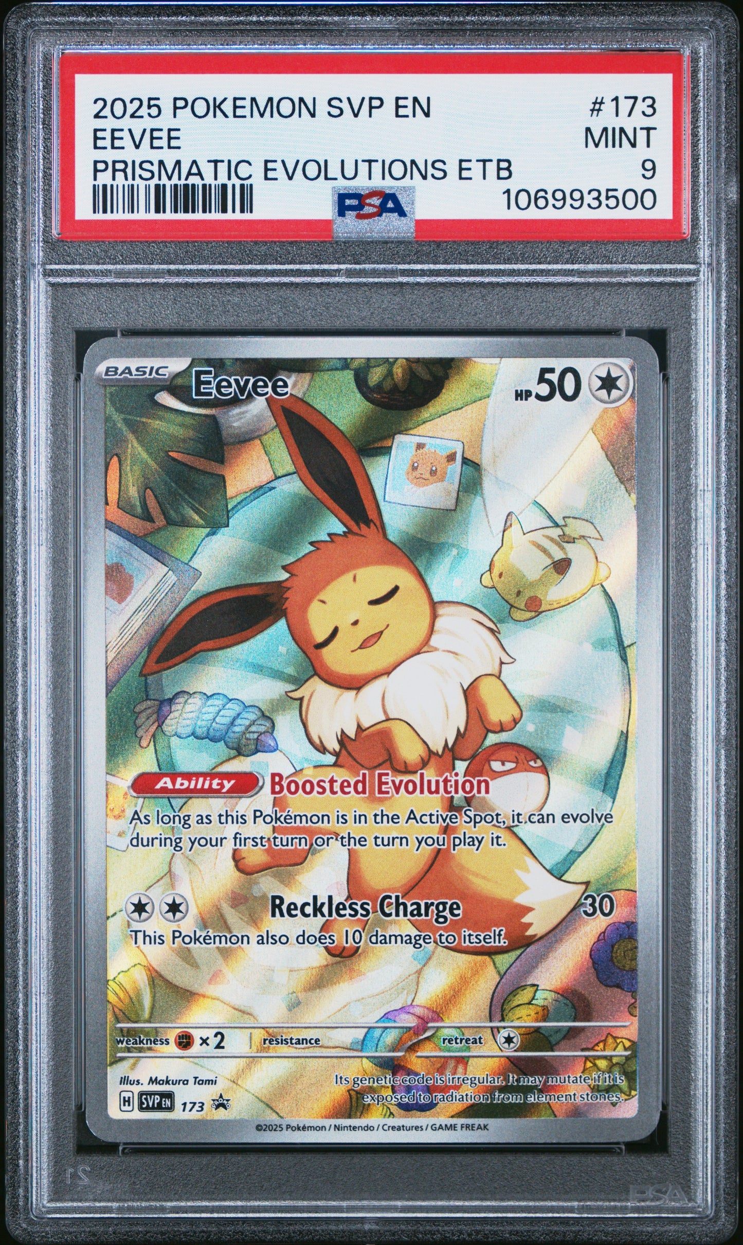 2025 Pokemon Svp En-Sv Black Star Promo 173 Eevee Prismatic Evolutions Etb - PSA 9