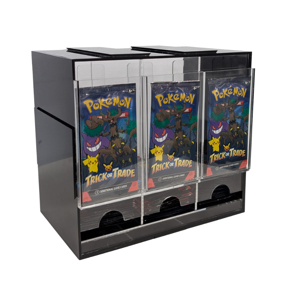 YGL 3 Slot Interlocking Acrylic Booster Pack Dispenser