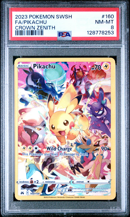 2023 Pokemon Sword And Shield Crown Zenith 160 Pikachu - PSA 8