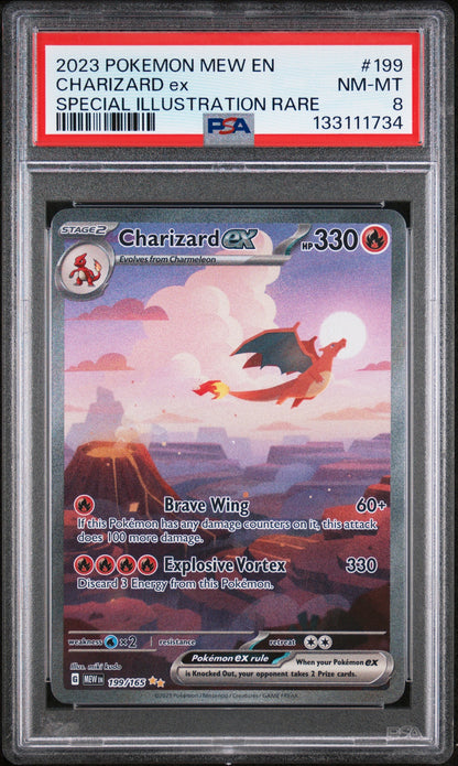 2023 Pokemon Mew En-151 199 Charizard Ex Special Illustration Rare - PSA 8