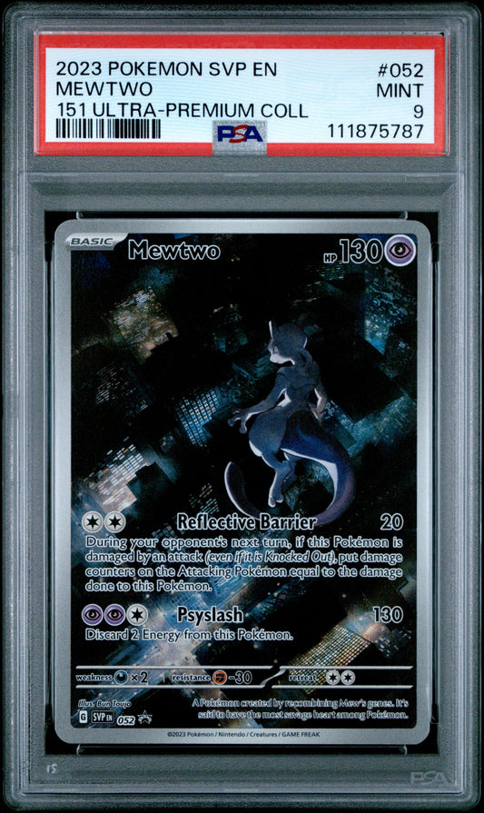 2023 Pokemon Svp En-Sv Black Star Promo 052 Mewtwo 151 Ultra-Premium Coll - PSA 9