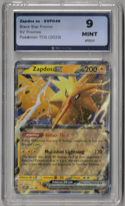 2023 Pokemon SV Black Star Promo 49 Zapdos Ex - EGC 9