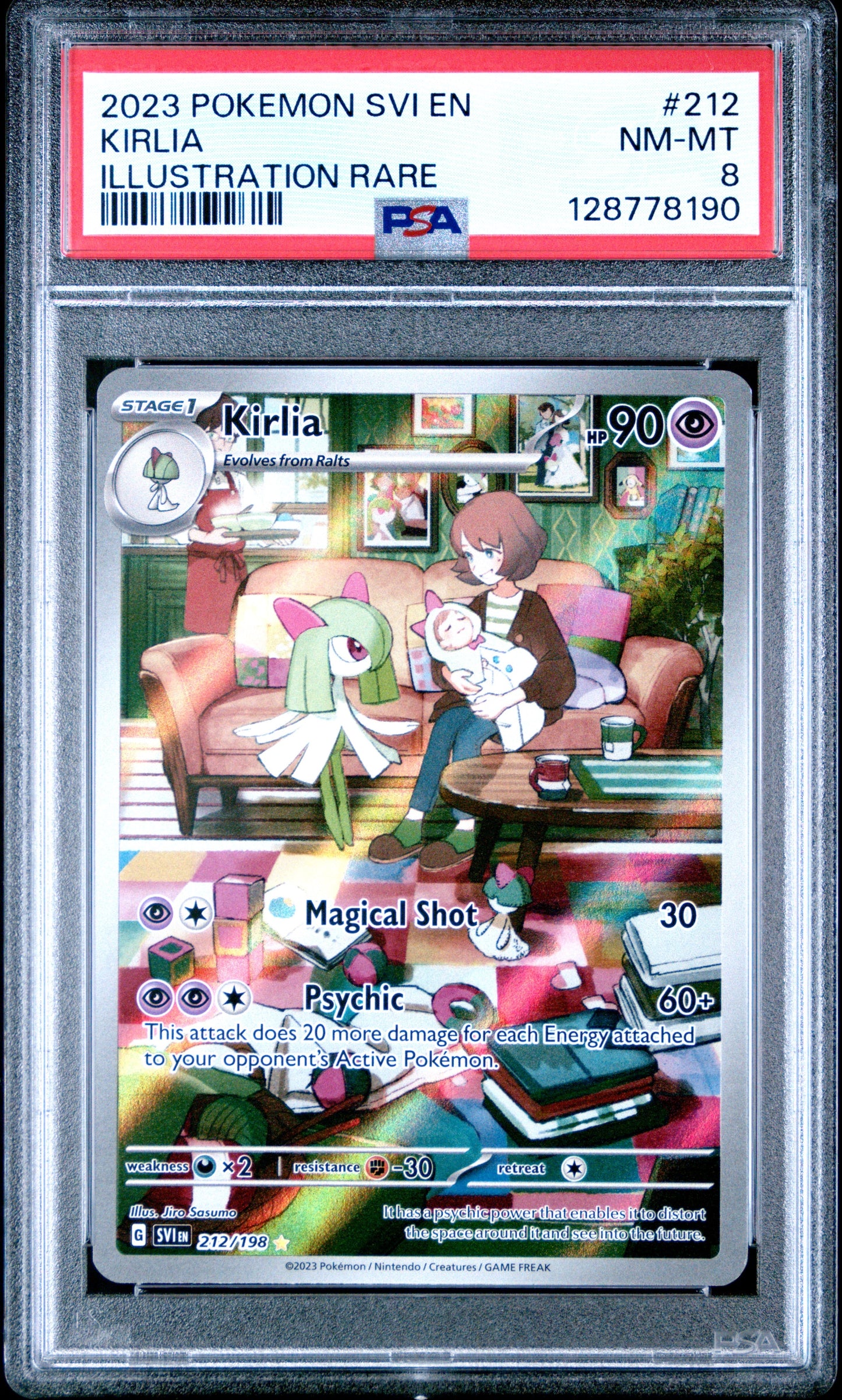 2023 Pokemon Svi En-Scarlet & Violet 212 Kirlia Illustration Rare - PSA 8