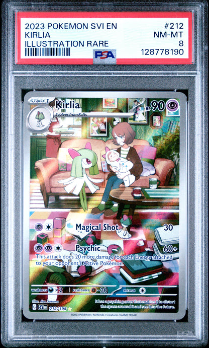 2023 Pokemon Svi En-Scarlet & Violet 212 Kirlia Illustration Rare - PSA 8