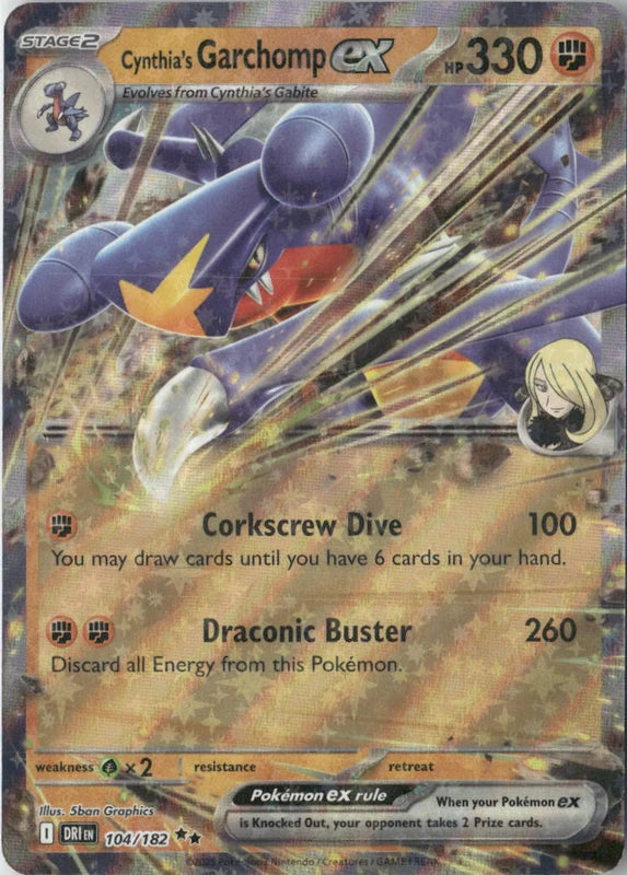 Cynthia's Garchomp ex - 104/182 - SV10: Destined Rivals