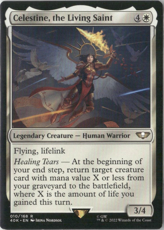 Scan Image | Celestine, the Living Saint (Surge Foil) - Universes Beyond: Warhammer 40,000 | [C407EF95]