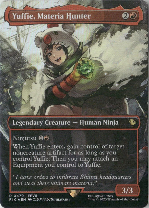 Scan Image | Yuffie, Materia Hunter (Borderless) (Chocobo Track Foil) - Commander: FINAL FANTASY | [6AA06485]