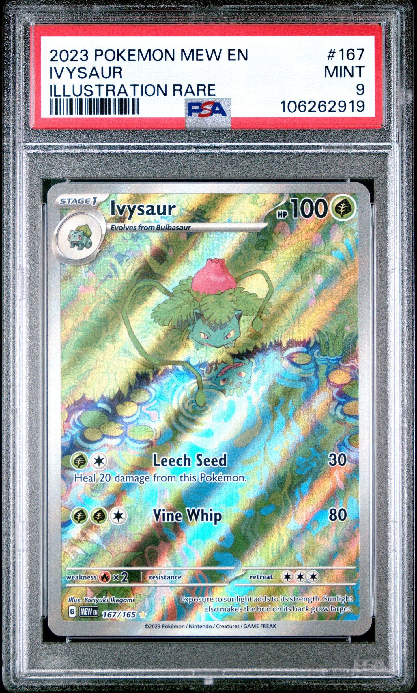 2023 Pokemon Mew En-151 167 Ivysaur Illustration Rare - PSA 9