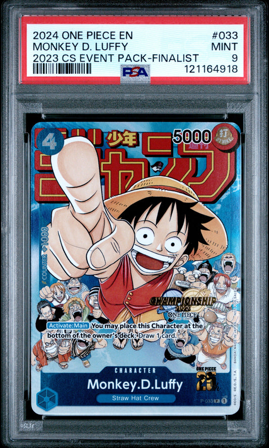2024 One Piece Championship 2023 Event Pack 033 Monkey D. Luffy 2023 Cs Event Pack-Finalist - PSA 9