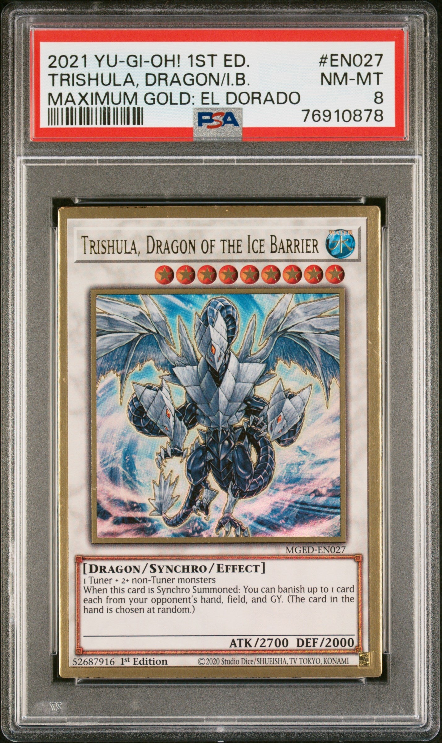 2021 Yu-Gi-Oh! Maximum Gold: El Dorado En027 Trishula, Dragon/I.B. Maximum Gold: El Dorado - PSA 8