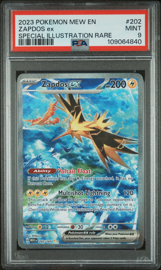 2023 Pokemon Mew En-151 202 Zapdos Ex Special Illustration Rare - PSA 9