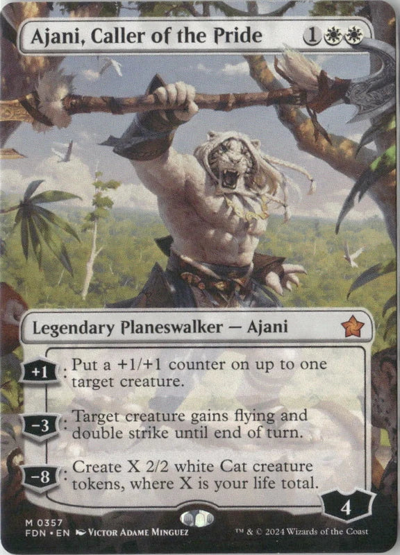 Scan Image | Ajani, Caller of the Pride (Borderless) - Foundations | [265BC6DF]