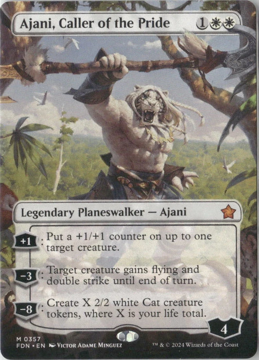 Scan Image | Ajani, Caller of the Pride (Borderless) - Foundations | [265BC6DF]