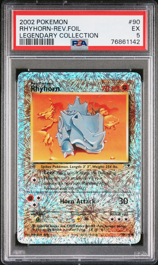 2002 Pokemon Legendary Collection 90 Rhyhorn - Rev.Foil