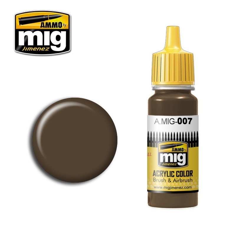 Ammo by MIG - Acrylic Color - Ral 7017 Dunkelbraun 17ml