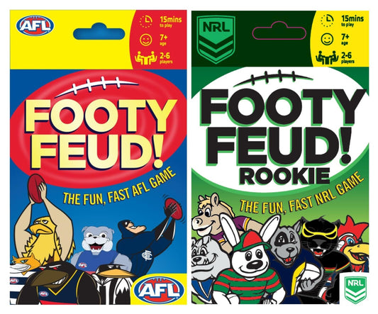 AFL Footy Feud + NRL Footy Feud Rookie (12 in the Assortment) (6x AFL Footy Feud and 6x NRL Footy Feud Rookie)