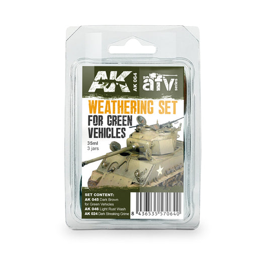 Ak Interactive - Weathering Sets  - Green Vehicles Weathering Set