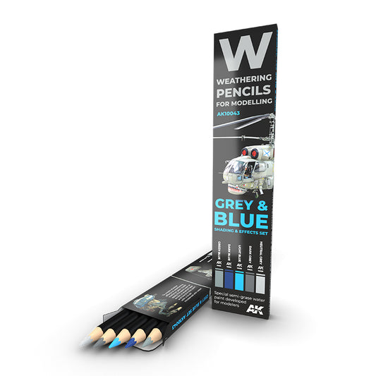 Ak Interactive - Weathering Pencils Sets - Watercolor Pencil Set grey And Blue Camouflages