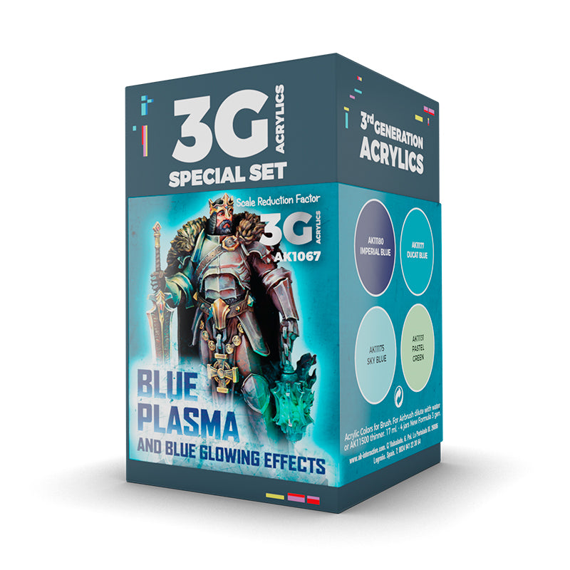 Ak Interactive - 3 Gen Acrylics - Wargame Color Set. Blue Plasma And Glowing Effects
