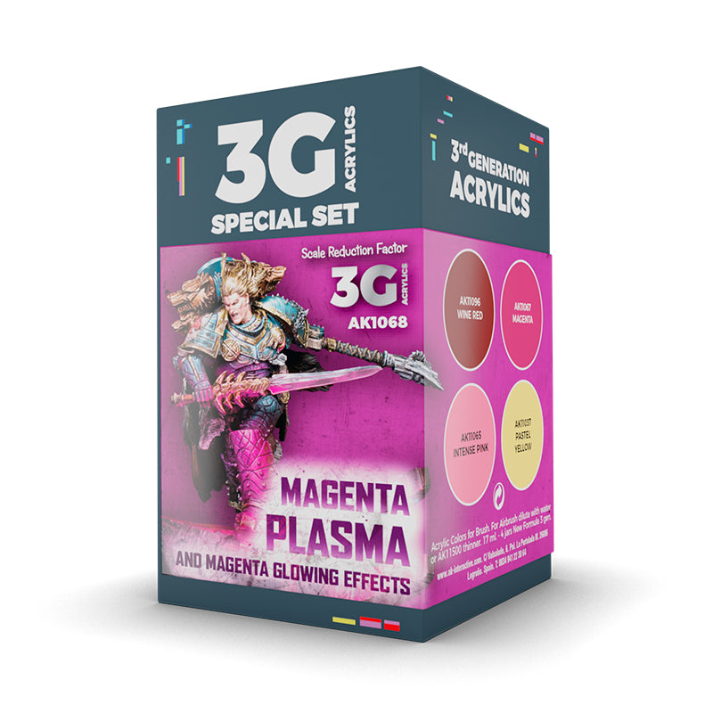 Ak Interactive - 3 Gen Acrylics - Wargame Color Set. Magenta Plasma And Glowing Effe