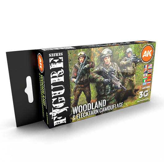 Ak Interactive - 3 Gen Acrylics - Modern Woodland And Flecktarn Camouflages