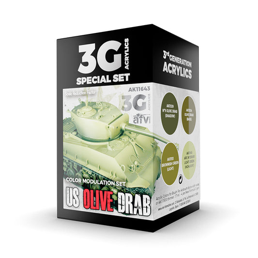 Ak Interactive - 3 Gen Acrylics - Modulation Us Olive Drab