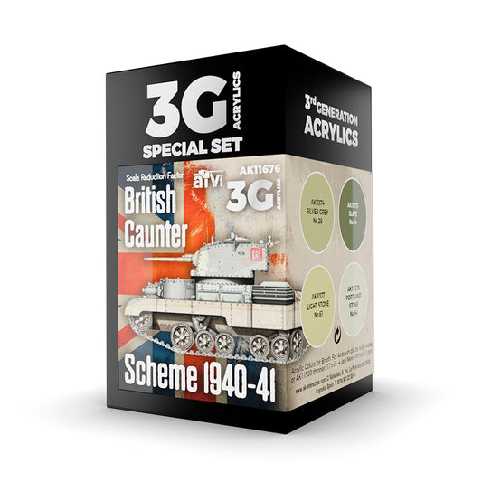 Ak Interactive - 3 Gen Acrylics - British Caunter Scheme 1940-1941