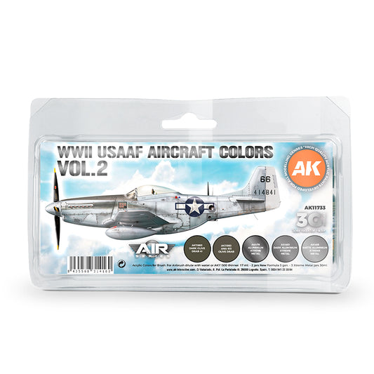 Ak Interactive - 3 Gen Acrylics - WW2 Usaaf Aircraft Colors Vol.2 Set