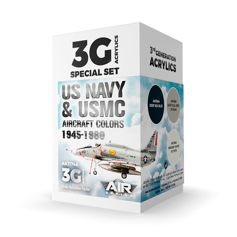 Ak Interactive - 3 Gen Acrylics - WW2 Us Navy & Usmc Aircraft Colors ...