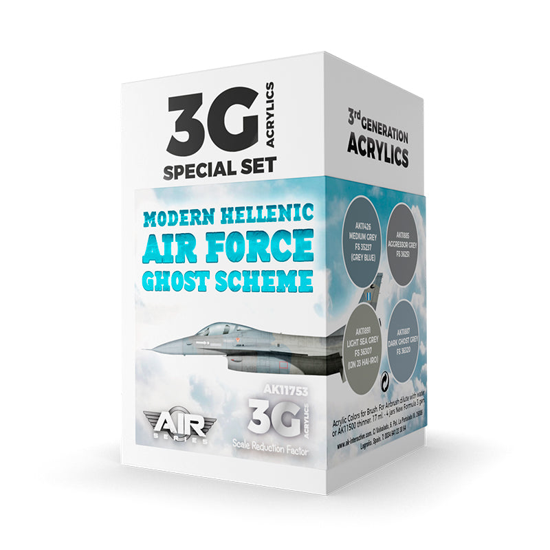 Ak Interactive - 3 Gen Acrylics - Modern Hellenic Air Force Ghost Scheme Set