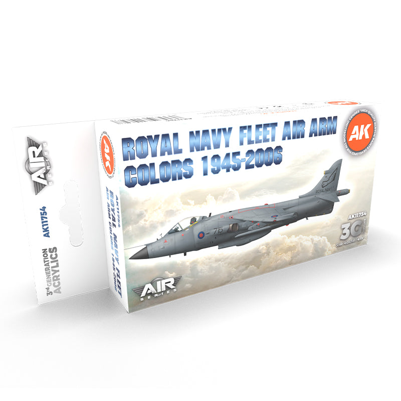 Ak Interactive - 3 Gen Acrylics - Rn Fleet Air Arm Aircraft Colors 1945-2010 Set