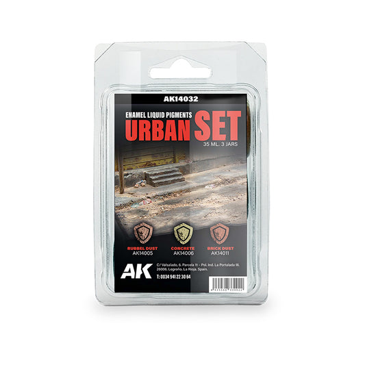 Ak Interactive - Pigments  - Urban Set - Liquid Pigment  (3 Ref)