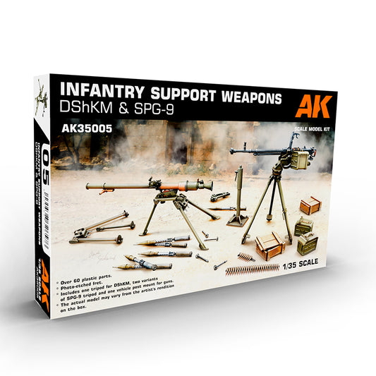 Ak Interactive - Scale Models  - Infantry Support Weapon Set 1: Dshkm & Spg-9