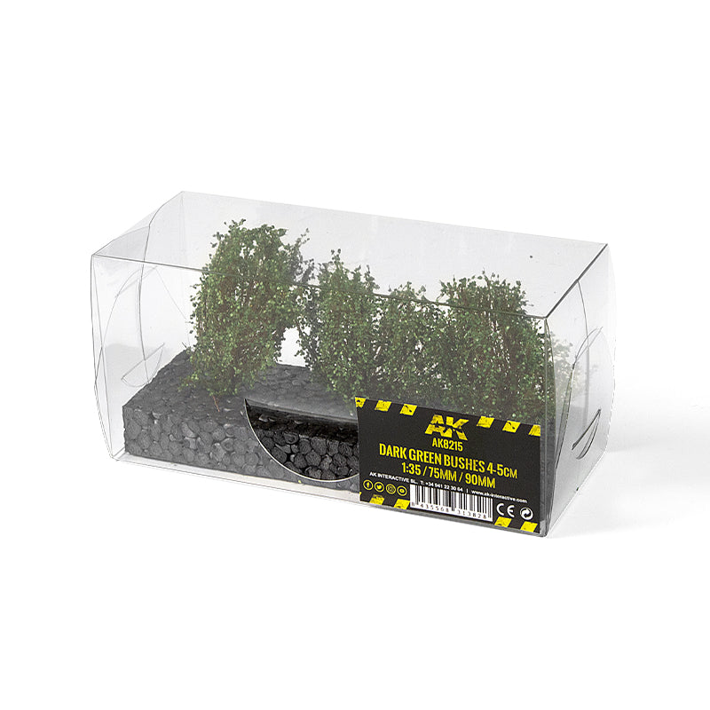 AK Interactive Dioramas - Dark Green Bushes 4-6Cm -1:35 / 75 mm / 90 mm