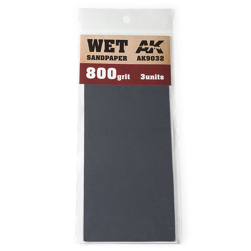 Ak Interactive - Tools  - Wet Sandpaper 800 grit. 3 Units