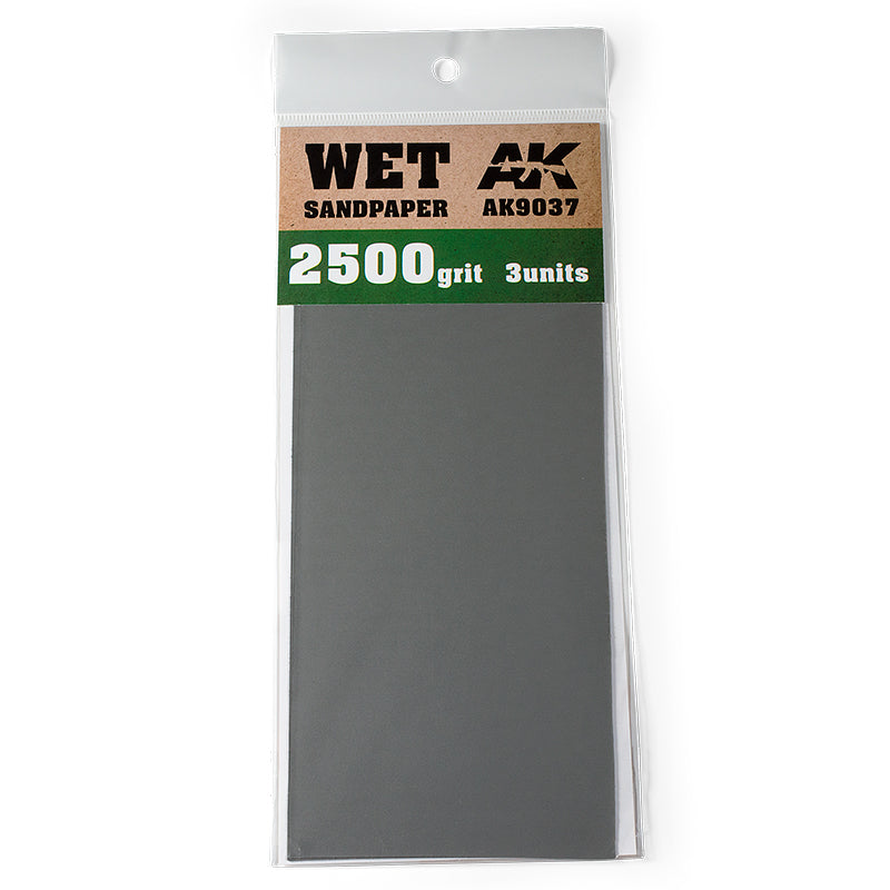 Ak Interactive - Tools  - Wet Sandpaper 2500 grit. 3 Units