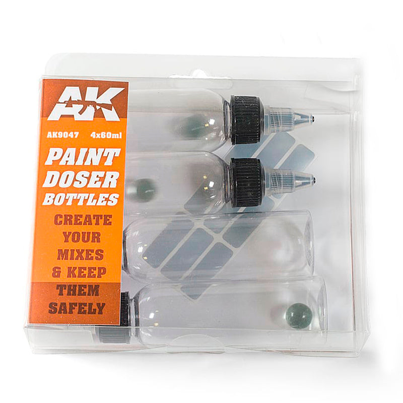 Ak Interactive - Complements  - Paint Doser Bottles 4X60 ml