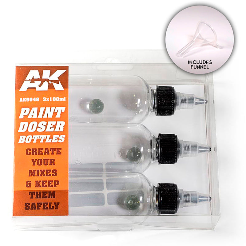 Ak Interactive - Complements  - Paint Doser Bottles 3X100 ml