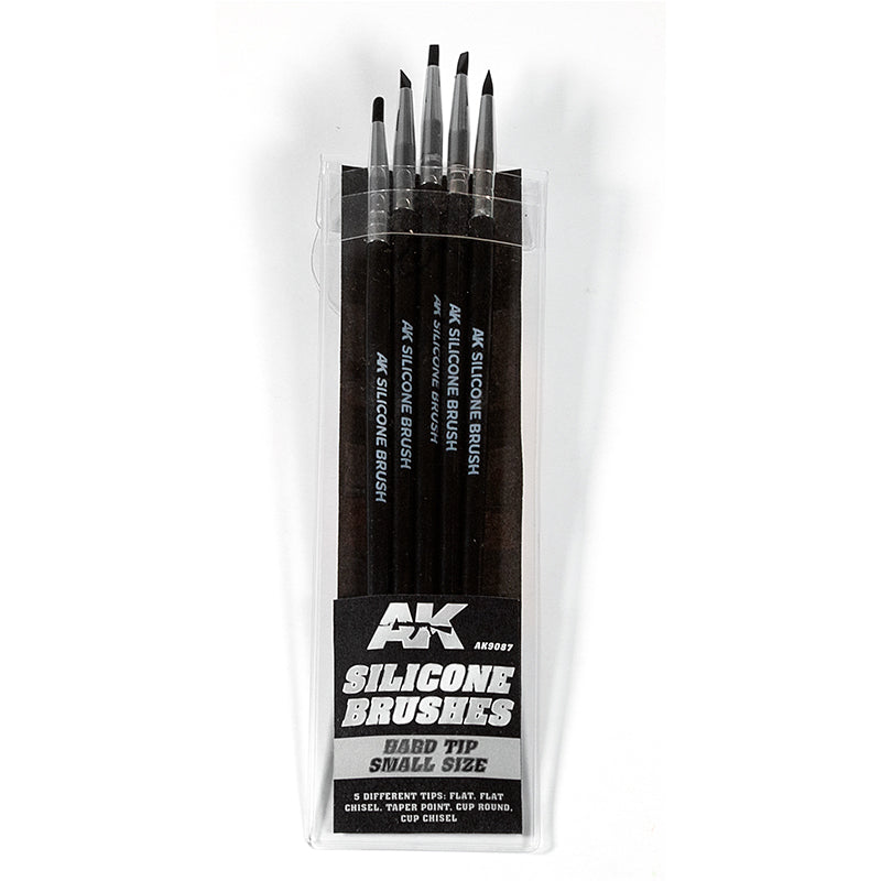 Ak Interactive - Tools  - Set Of 5 Silicone Brushes Hard Tip Small
