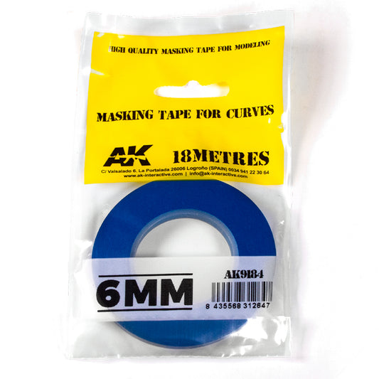 Ak Interactive - Basics  - Blue Masking Tape For Curves 6mm