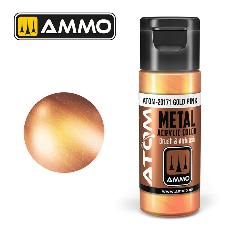 Ammo by MIG - Atom Color - Metallic - Gold Pink 20ml