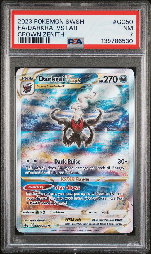 2023 Pokemon Sword And Shield Crown Zenith Gg50 Fa/Darkrai Vstar Crown Zenith - PSA 7