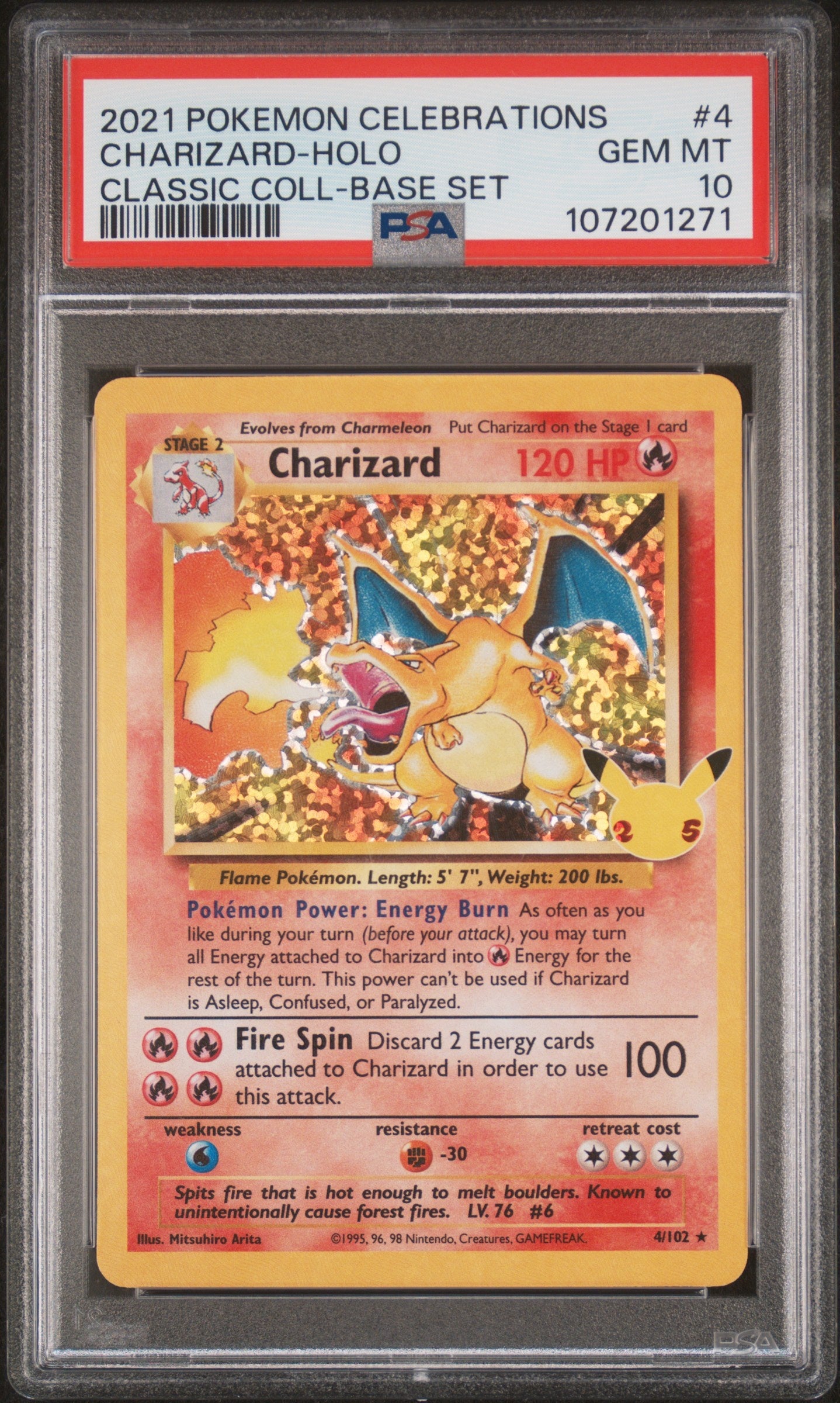 2021 Pokemon Celebrations Classic Collection 4 Charizard Base Set - Holo