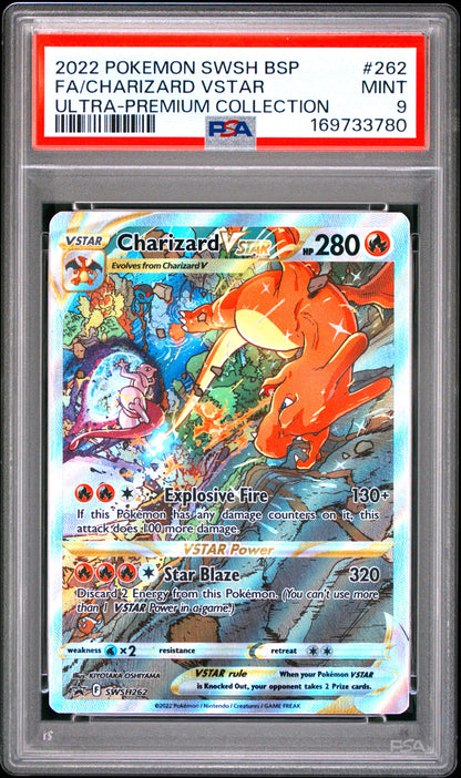 2022 Pokemon Swsh Black Star Promo 262 Fa/Charizard Vstar Ultra-Premium Collection - PSA 9