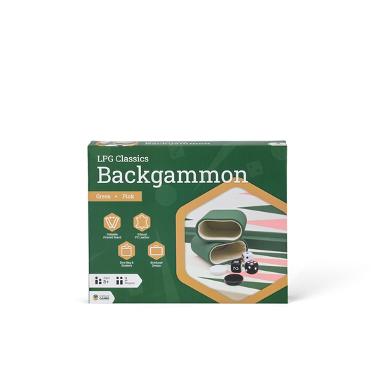 LPG Classics Leather Backgammon Set - Green