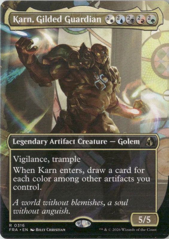 Scan Image | Karn, Gilded Guardian (Borderless) - Reality Fracture | [67C5A07D]
