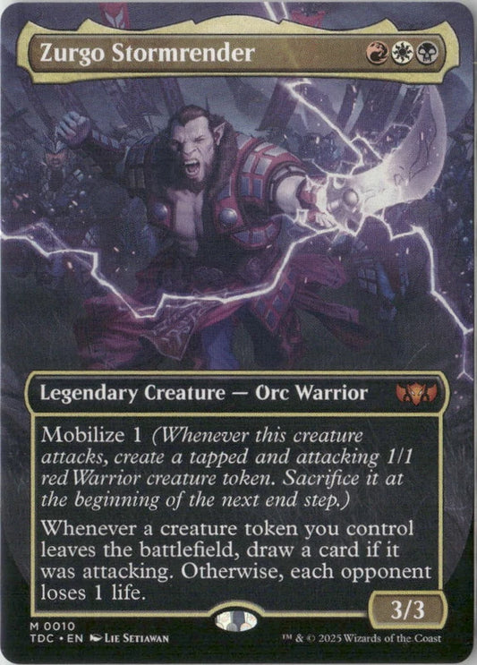 Scan Image | Zurgo Stormrender (Borderless) - Commander: Tarkir: Dragonstorm | [975656E7]