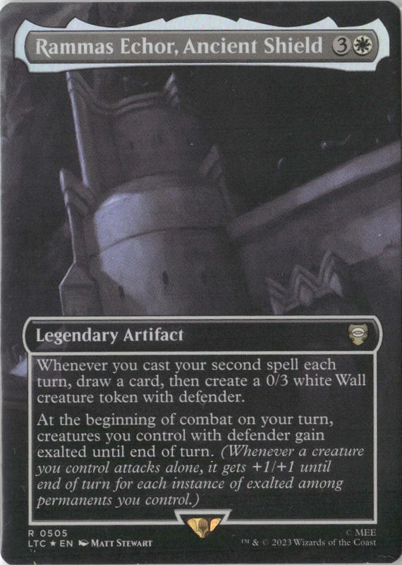 Scan Image | Rammas Echor, Ancient Shield (Borderless) (Surge Foil) - Commander: The Lord of the Rings: Tales of Middle-earth | [7082810F]
