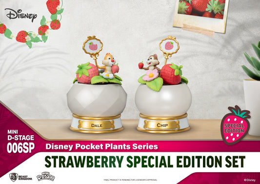 Beast Kingdom Mini D Stage Disney Pocket Plants Series Strawberry Special Edition Set Chip n Dale